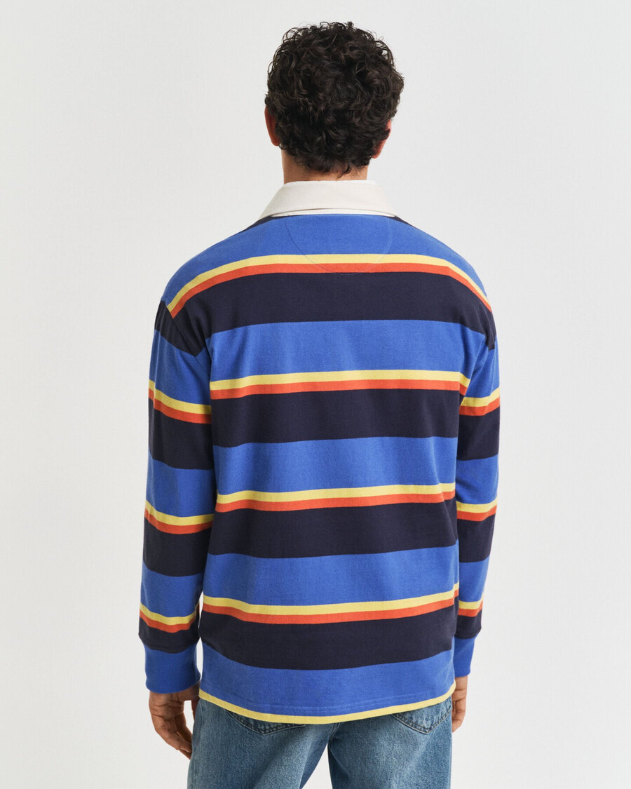 tappeto pesante a righe multiple - blu intenso