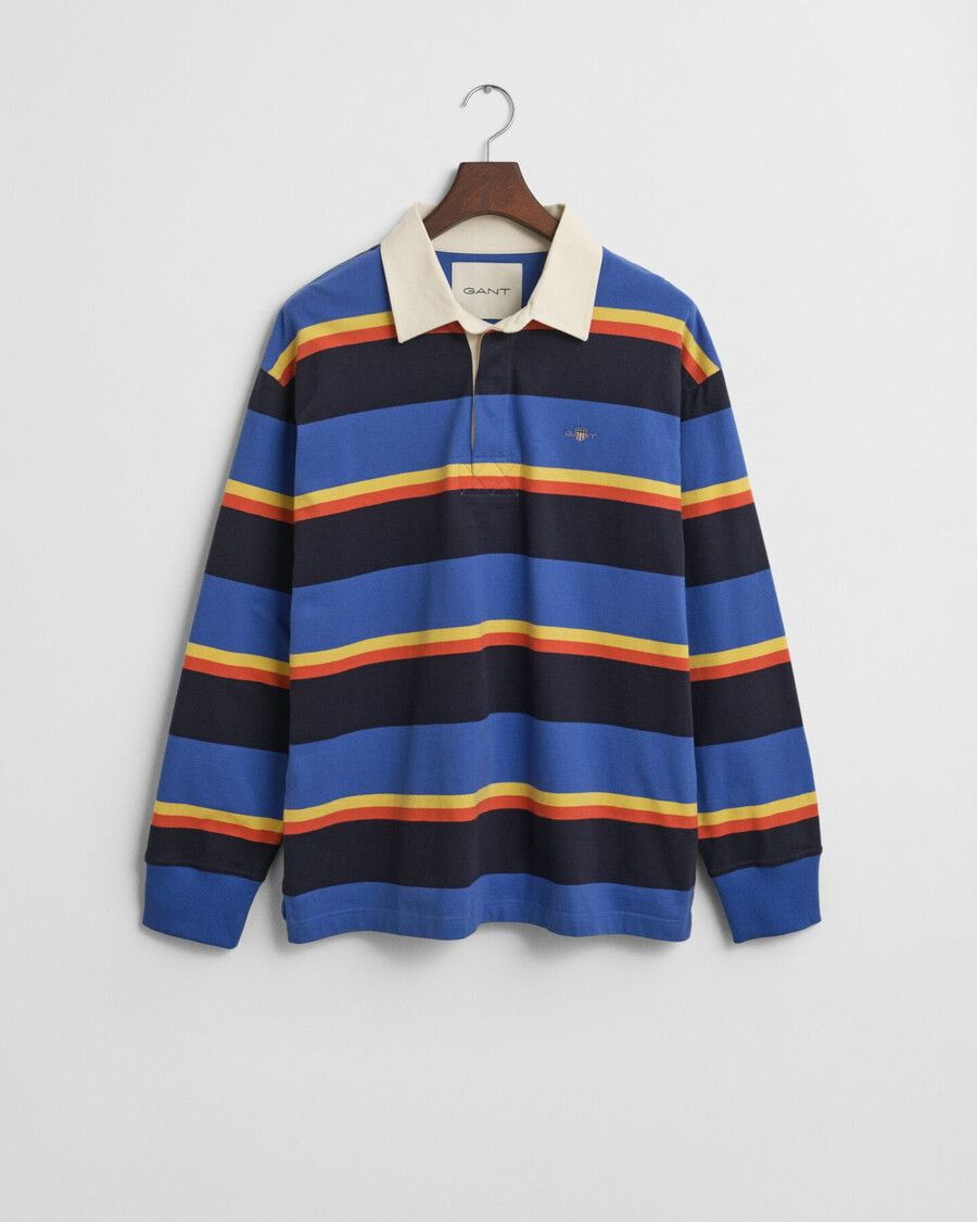 tappeto pesante a righe multiple - blu intenso