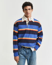 tappeto pesante a righe multiple - blu intenso