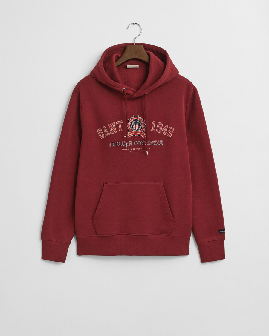 felpa con cappuccio crest graphic - rosso acceso