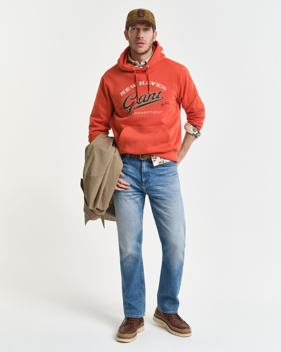 felpa con cappuccio crest graphic - arancione intenso