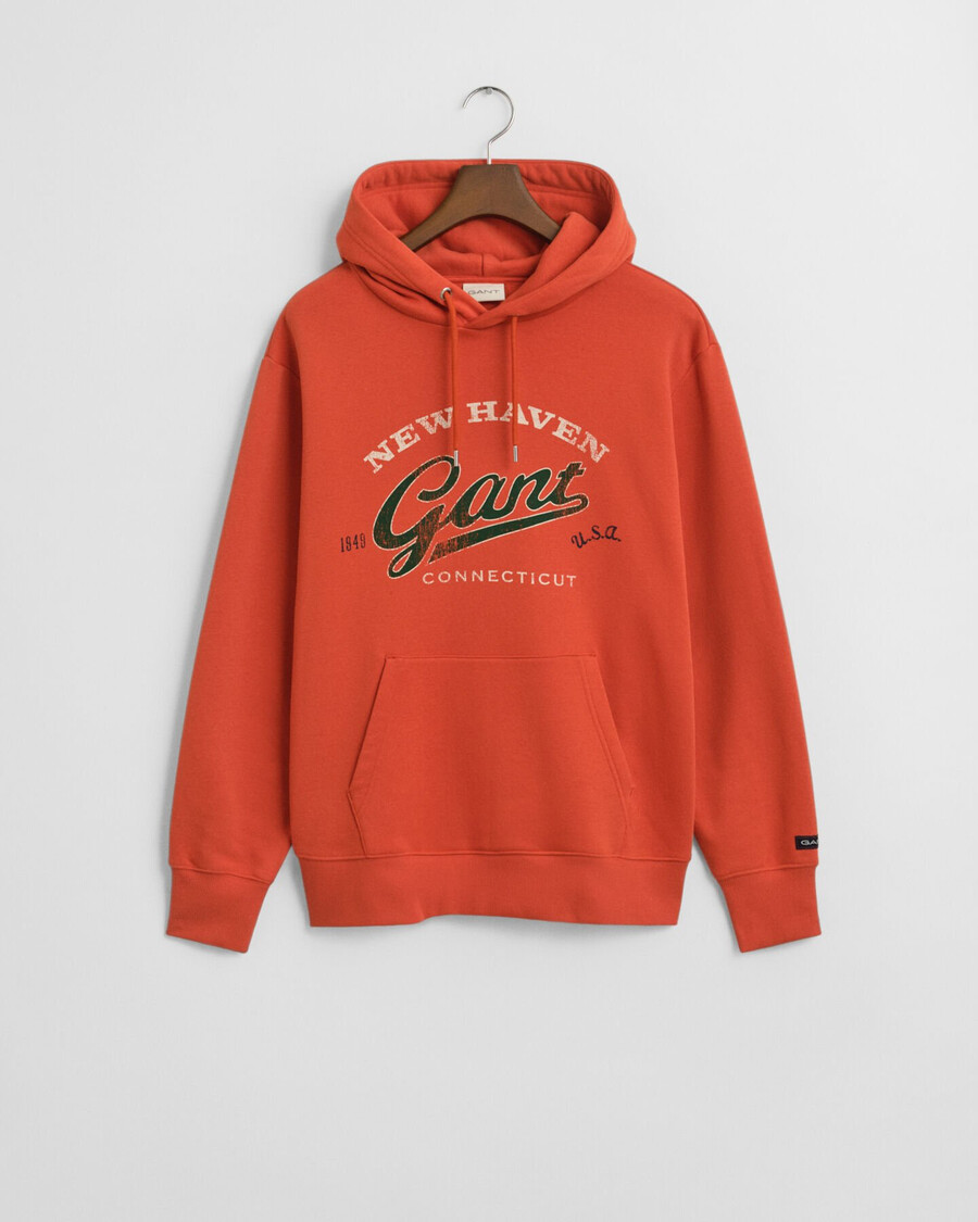 felpa con cappuccio crest graphic - arancione intenso