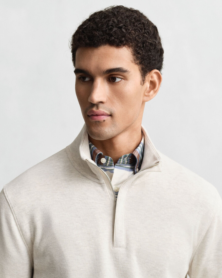 felpa light sacker rib halfzip - seed melange