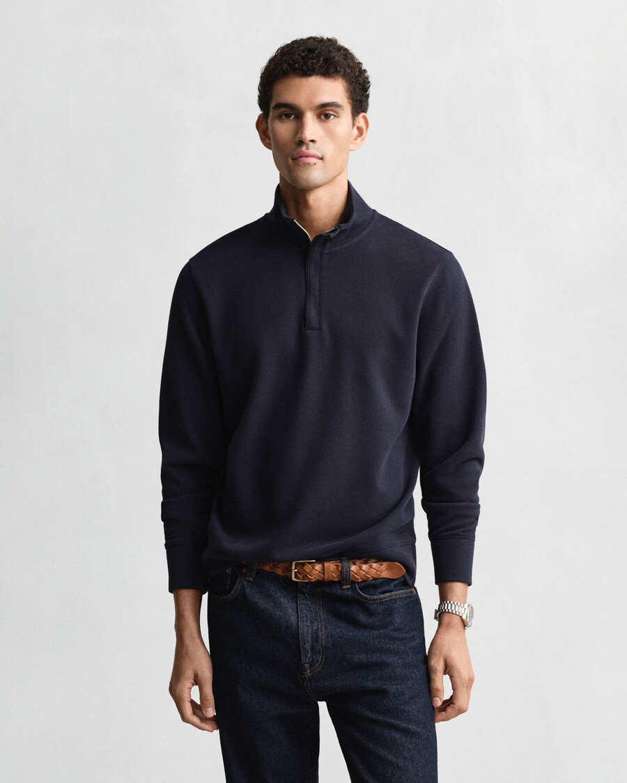 felpa light sacker rib halfzip - blu sera