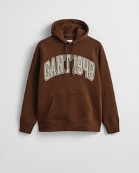 felpa con cappuccio grafica - marrone mogano