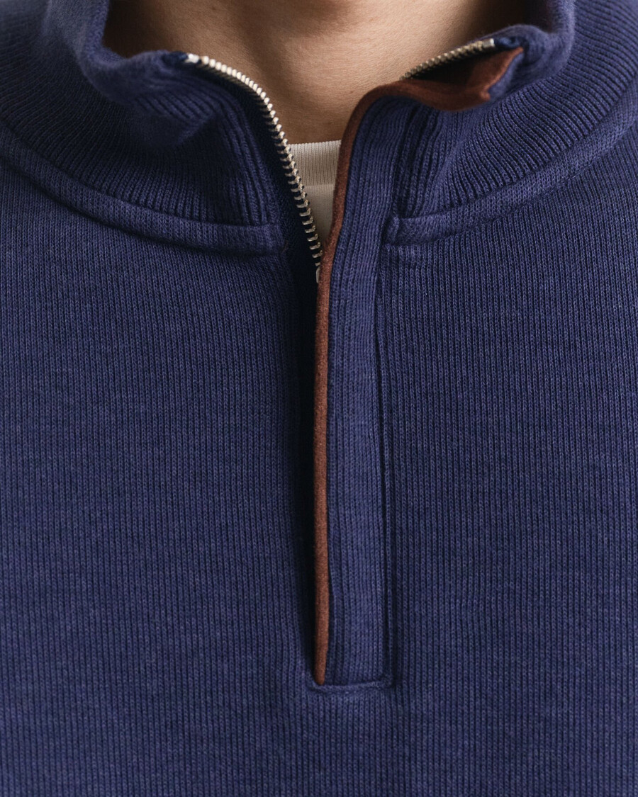 felpa sacker rib halfzip - blu persiano