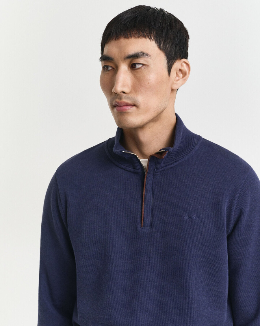 felpa sacker rib halfzip - blu persiano