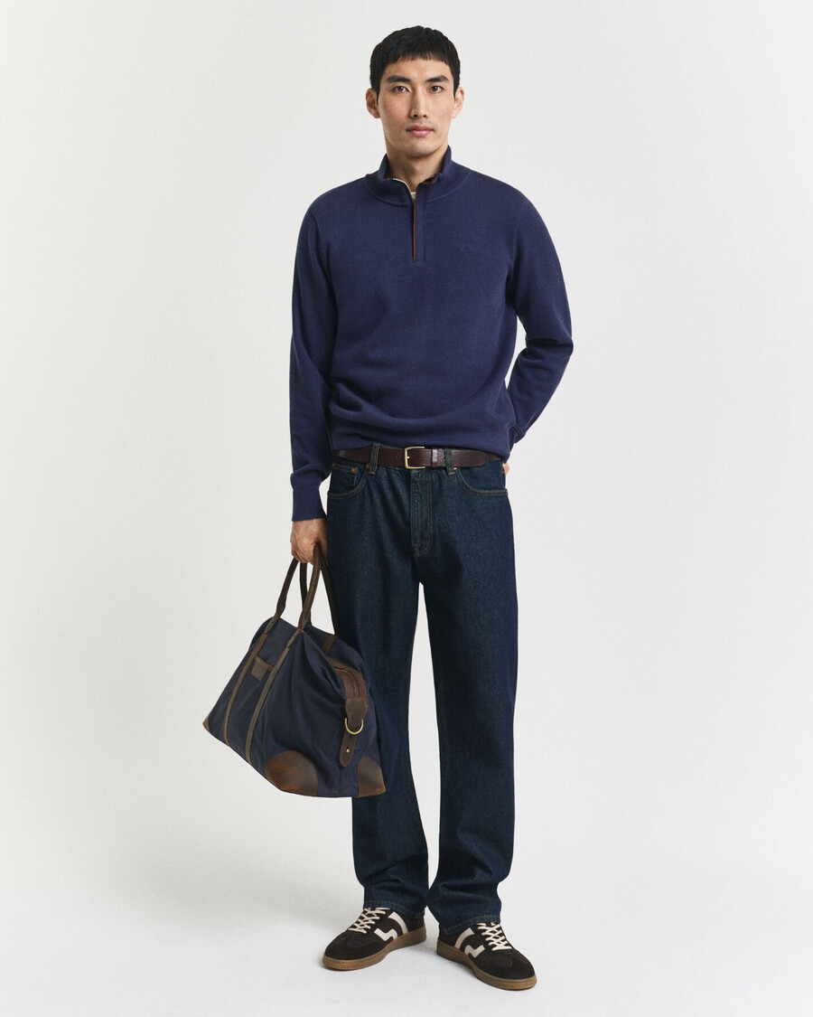 felpa sacker rib halfzip - blu persiano