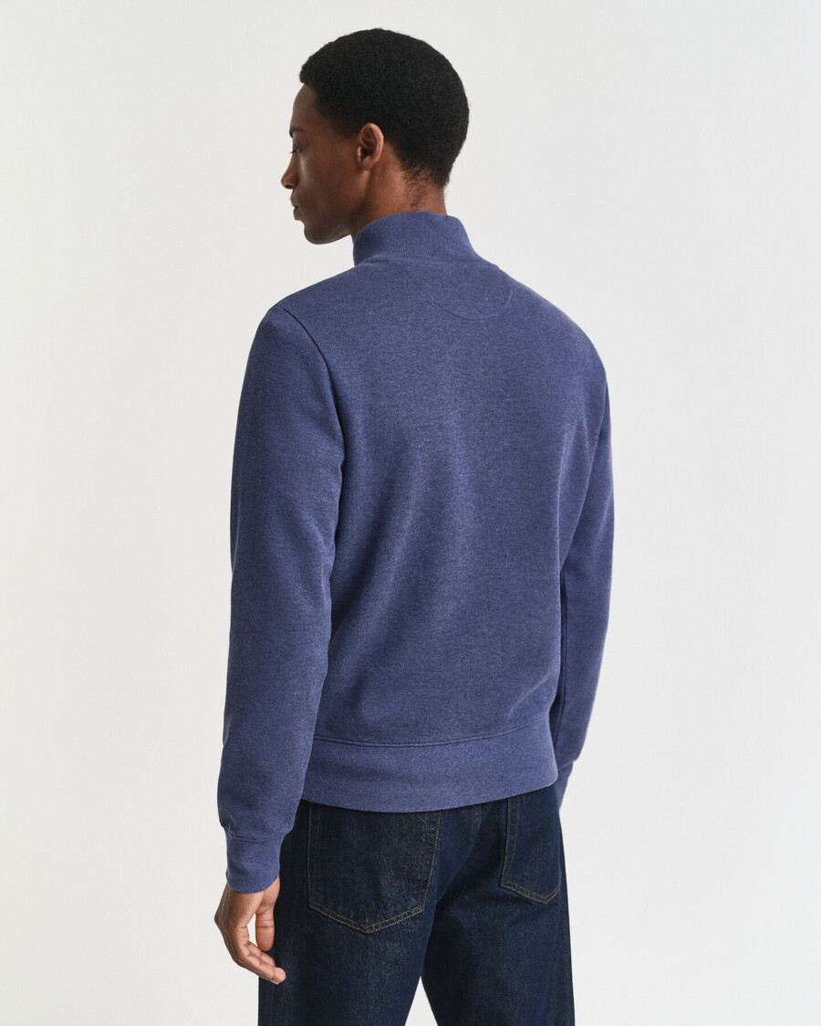 felpa sacker rib halfzip - dk jeansblue melange