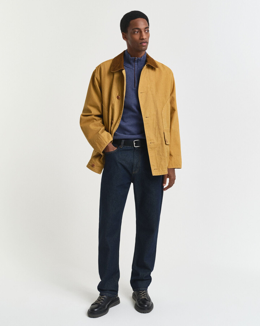 felpa sacker rib halfzip - dk jeansblue melange
