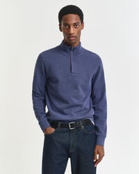 felpa sacker rib halfzip - dk jeansblue melange