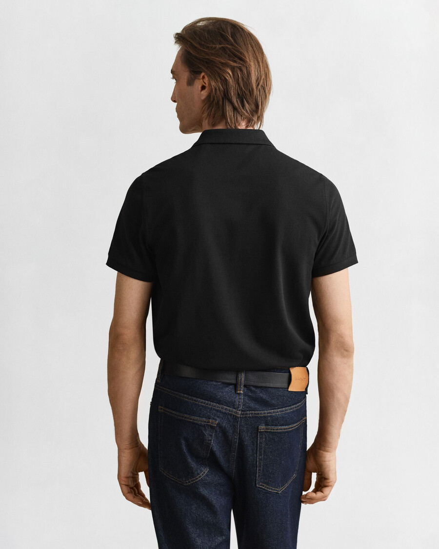 polo piqué shield vestibilità regolare - nero
