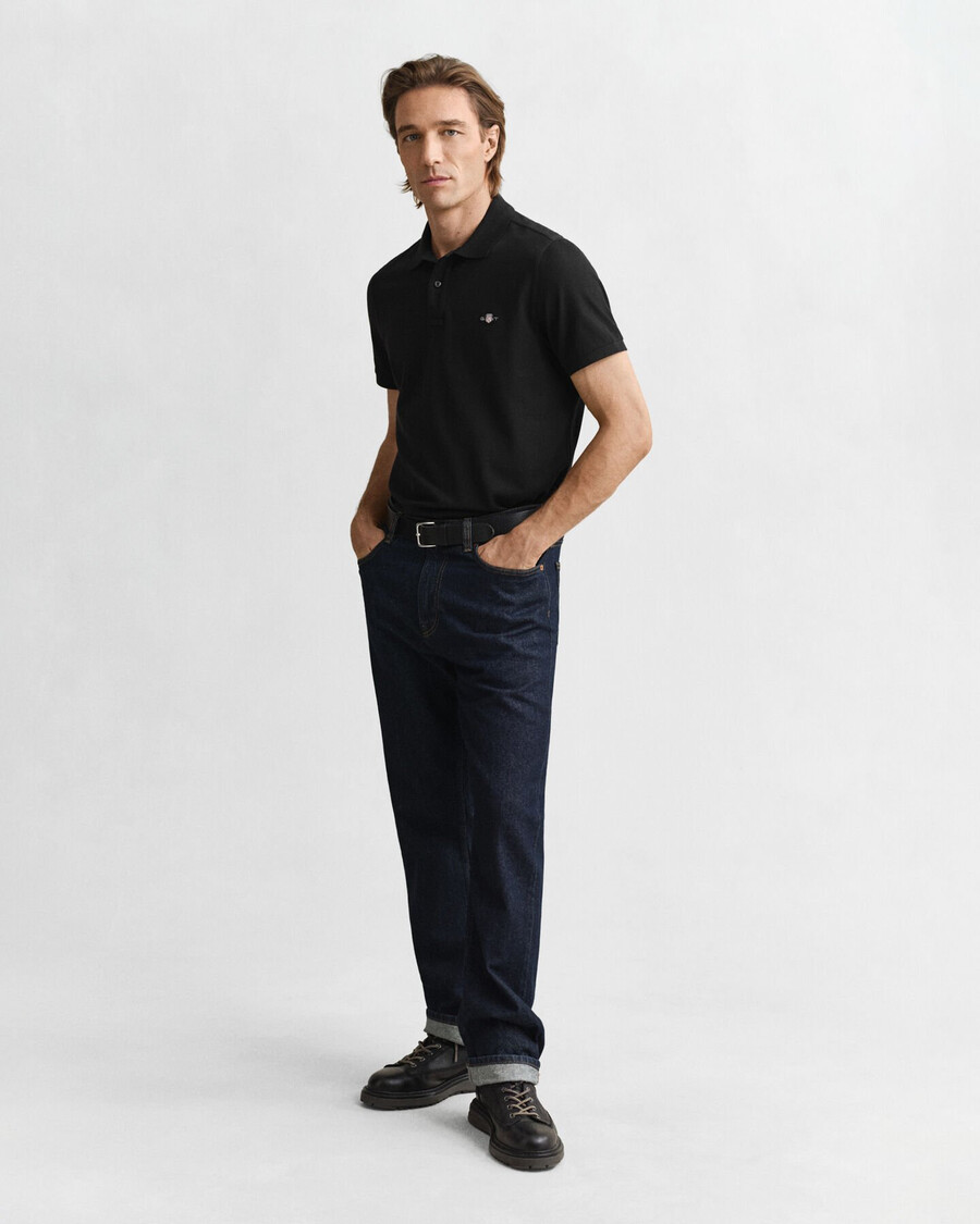 polo piqué shield vestibilità regolare - nero
