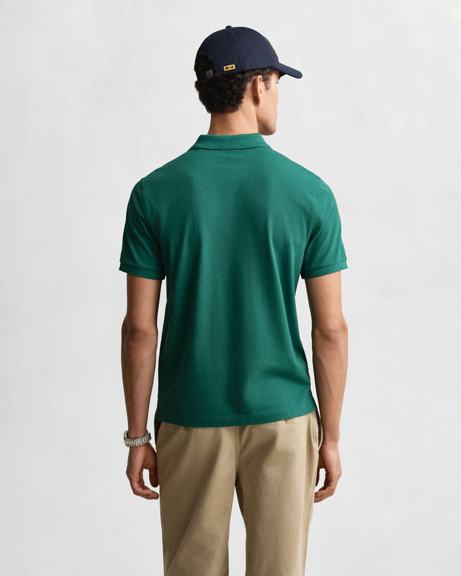 polo piqué shield vestibilità regolare - verde foresta intenso