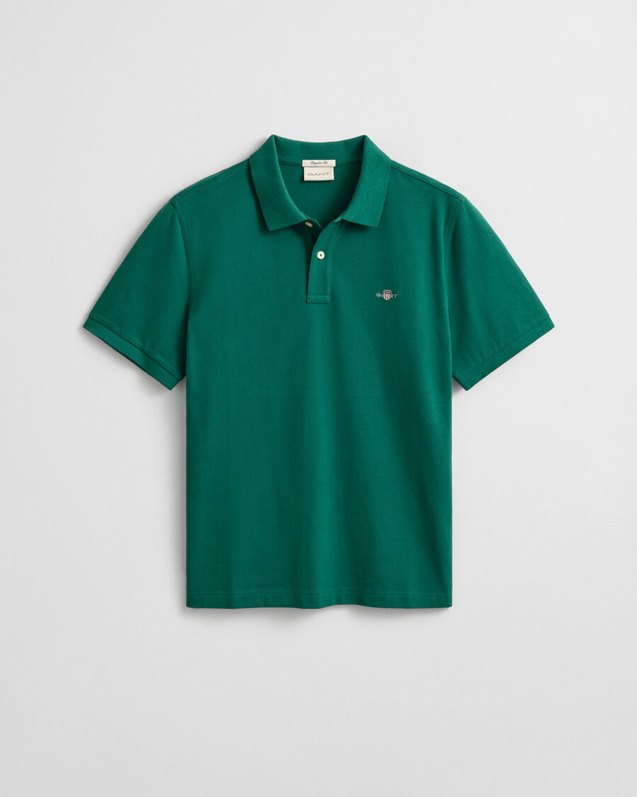 polo piqué shield vestibilità regolare - verde foresta intenso