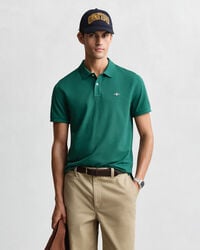 polo piqué shield vestibilità regolare - verde foresta intenso