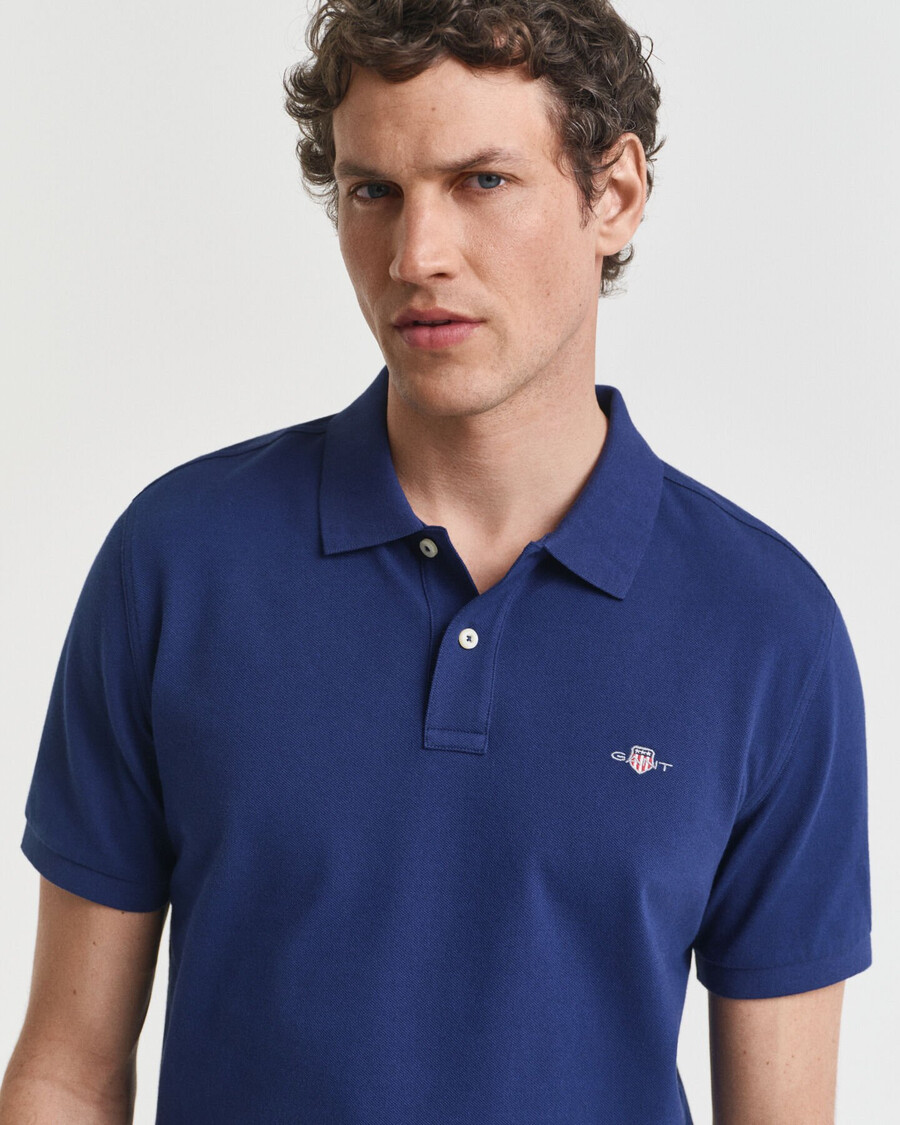 polo piqué shield vestibilità regolare - blu persiano