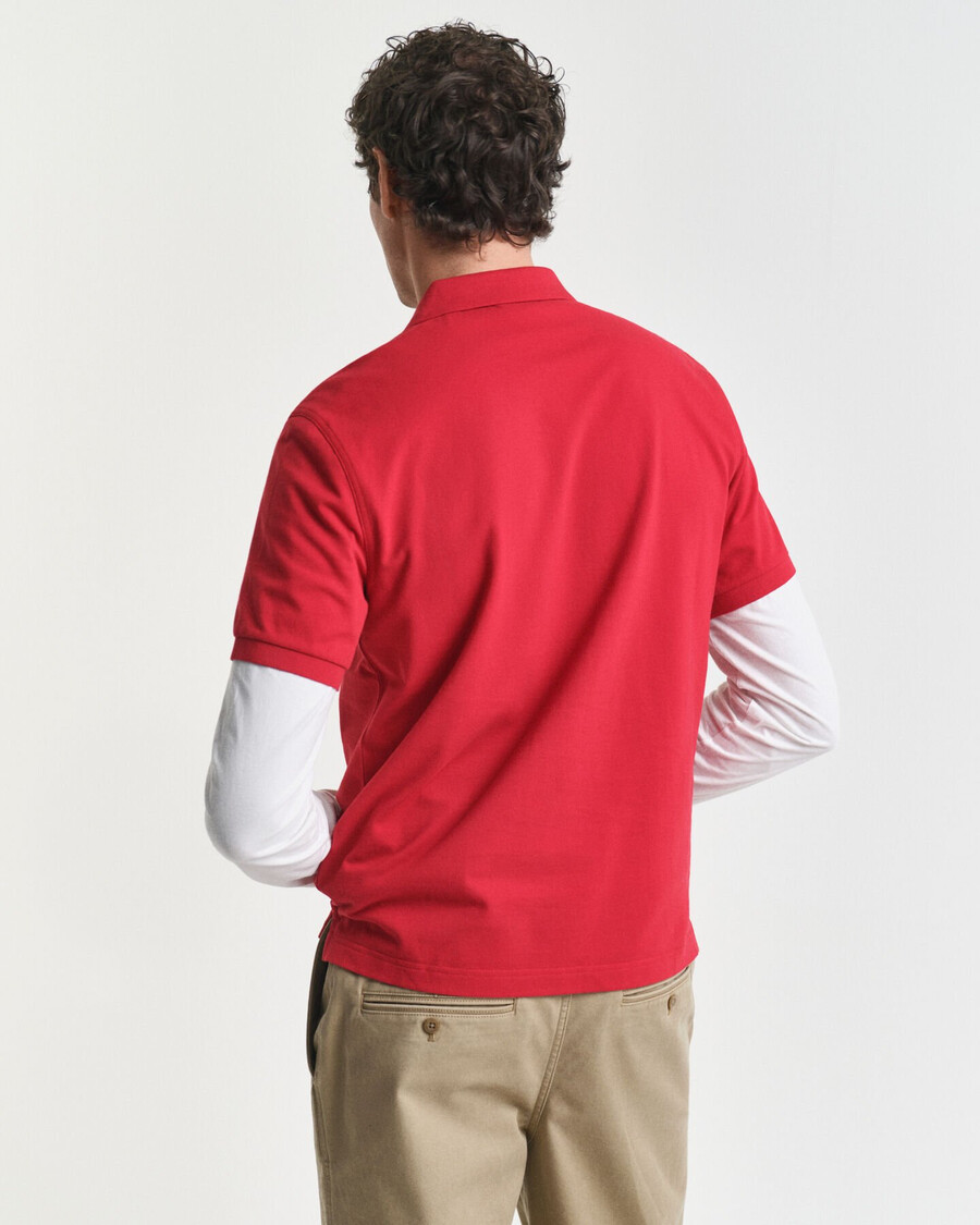 polo piqué shield vestibilità regolare - rosso rubino