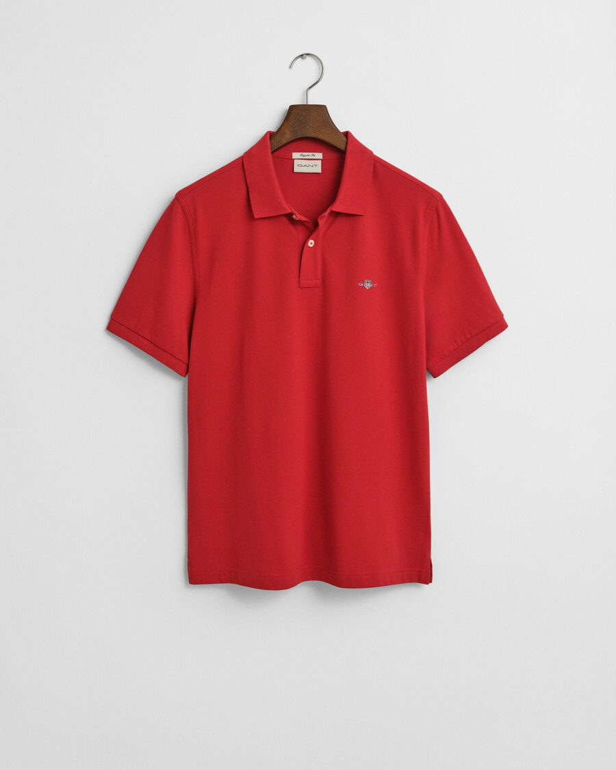polo piqué shield vestibilità regolare - rosso rubino