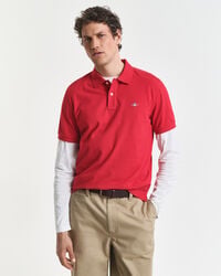 polo piqué shield vestibilità regolare - rosso rubino