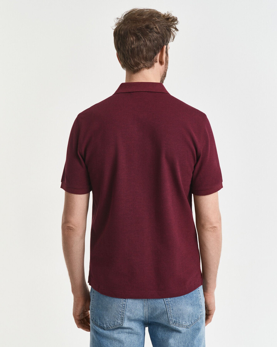 polo in piqué shield dalla vestibilità regolare - bordeaux melange