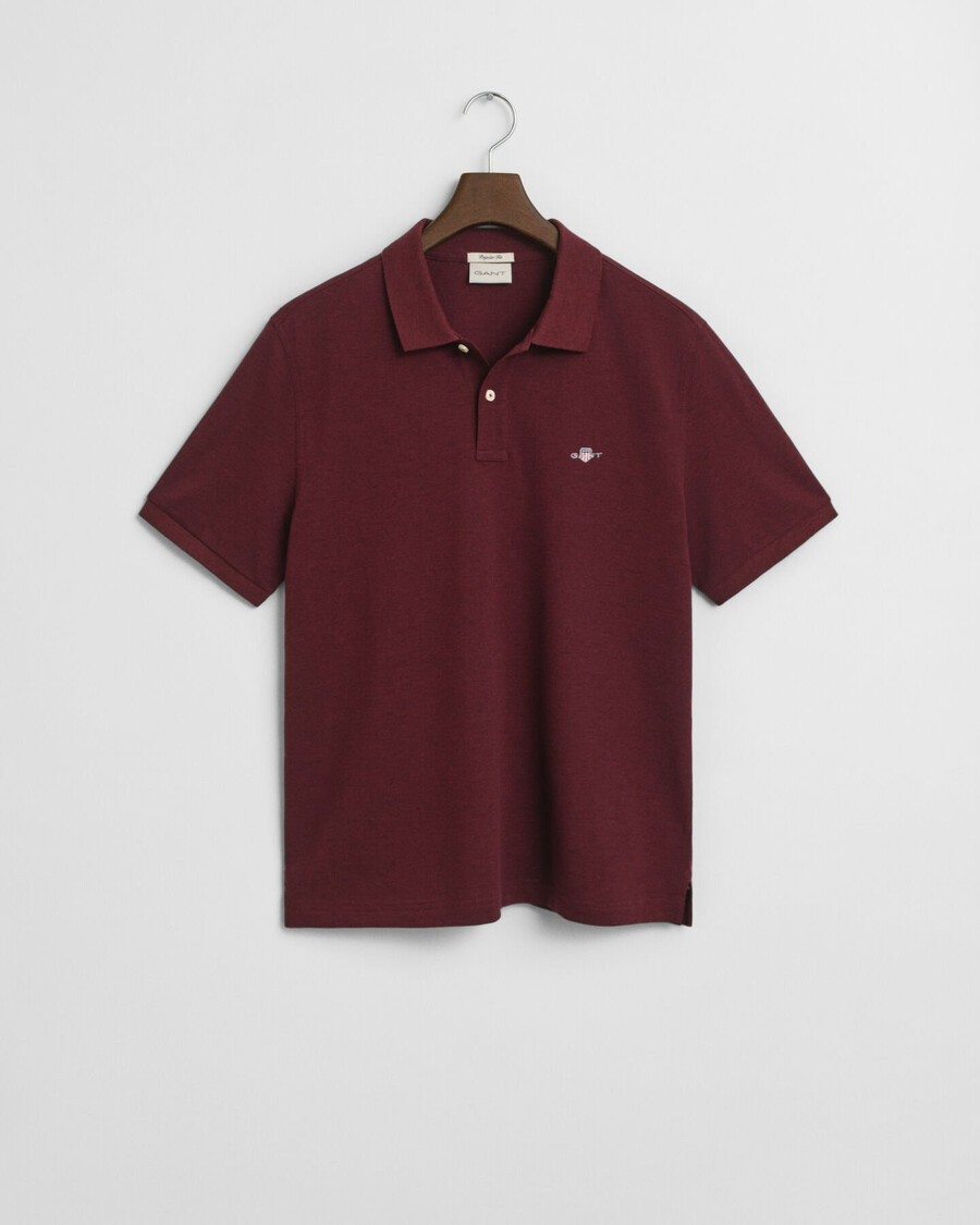 polo in piqué shield dalla vestibilità regolare - bordeaux melange