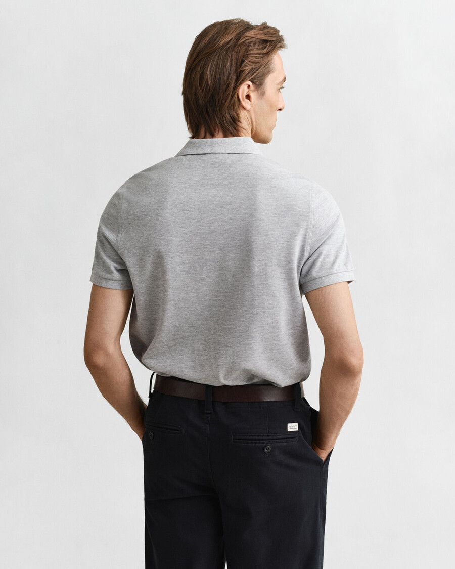polo piqué shield vestibilità regolare - grigio mélange