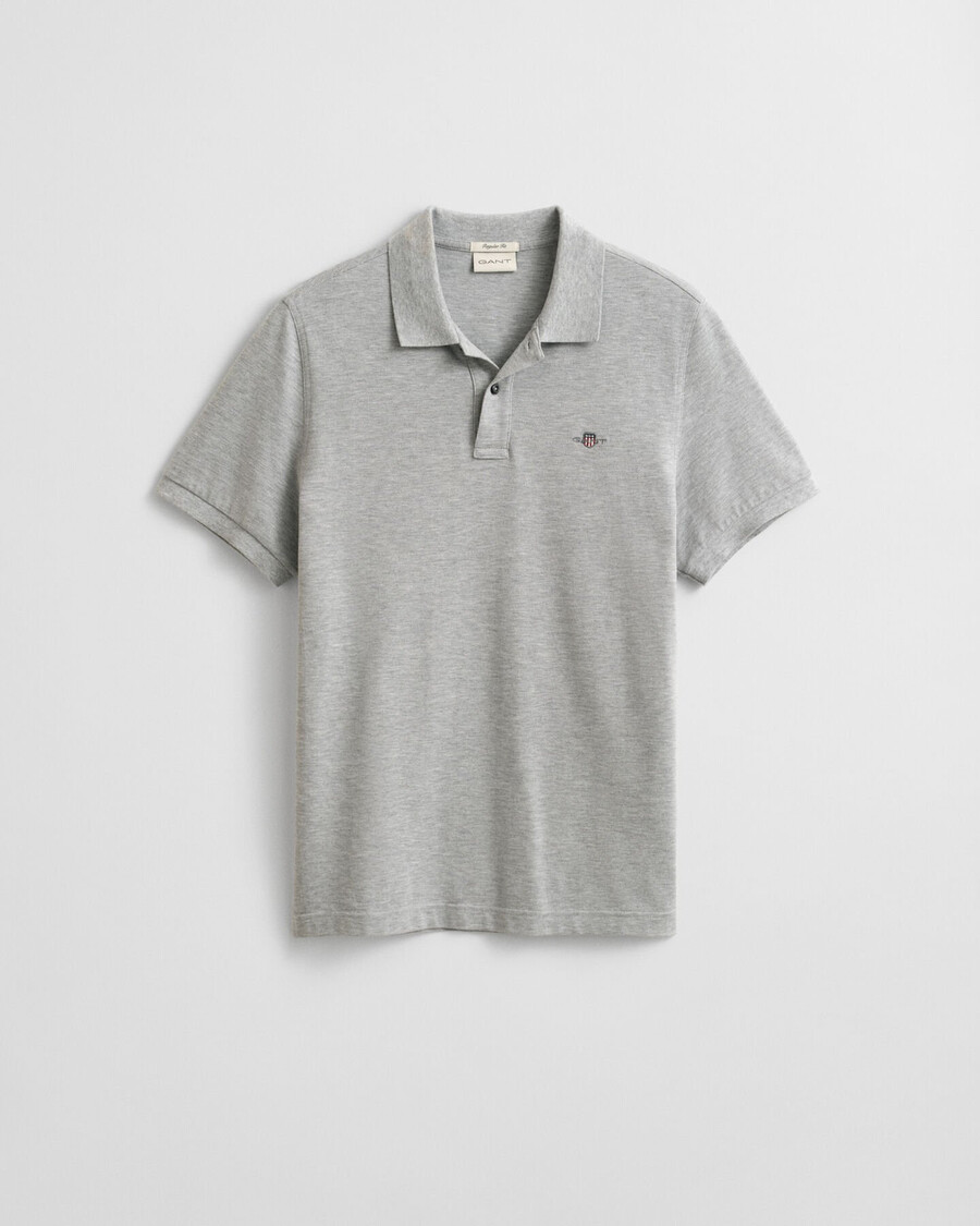 polo piqué shield vestibilità regolare - grigio mélange