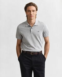polo piqué shield vestibilità regolare - grigio mélange