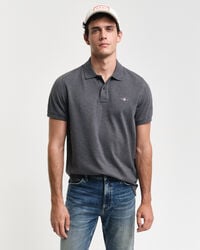 polo in piqué shield dalla vestibilità regolare - antracite melange