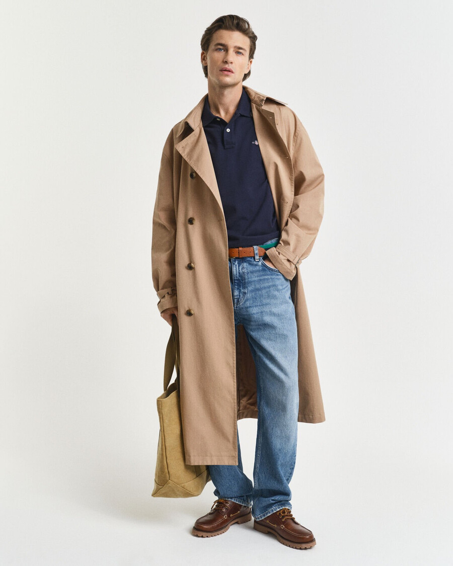 polo slim fit in piqué shield - blu sera