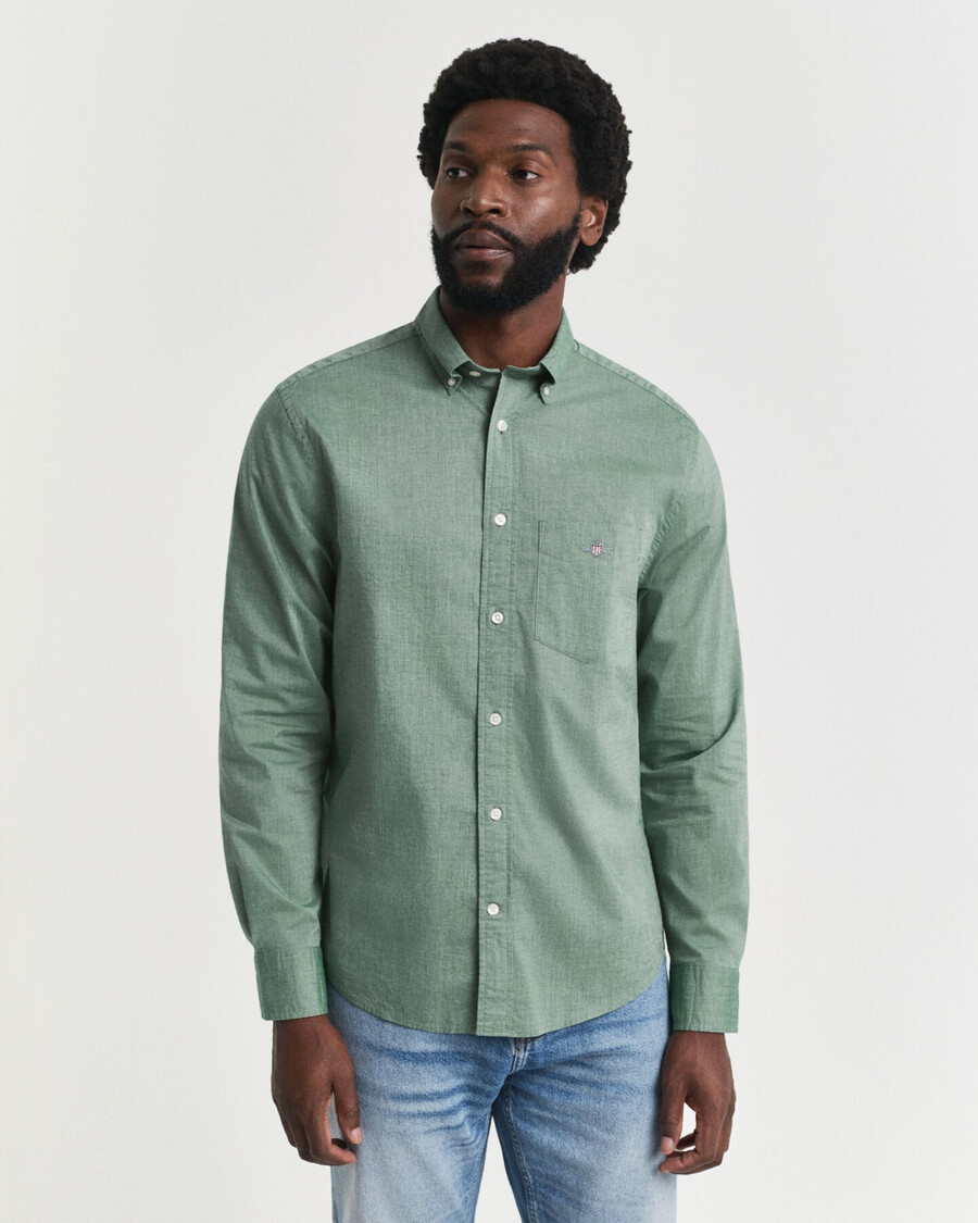 camicia classica in popeline vestibilità regolare - verde foresta