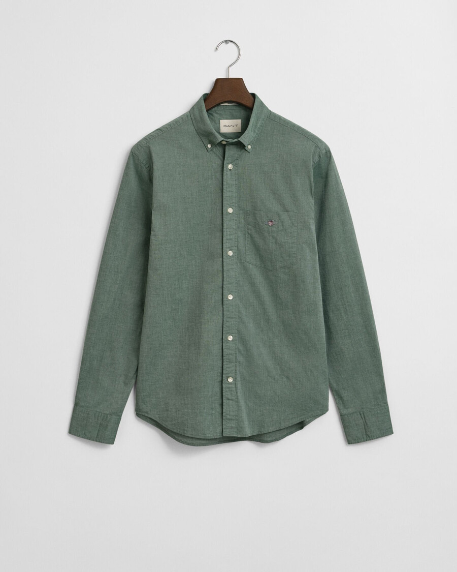 camicia classica in popeline vestibilità regolare - verde foresta
