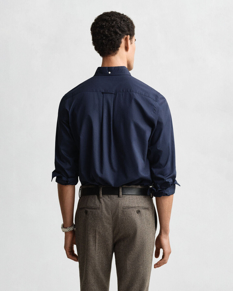 camicia classica in popeline vestibilità regolare - marina