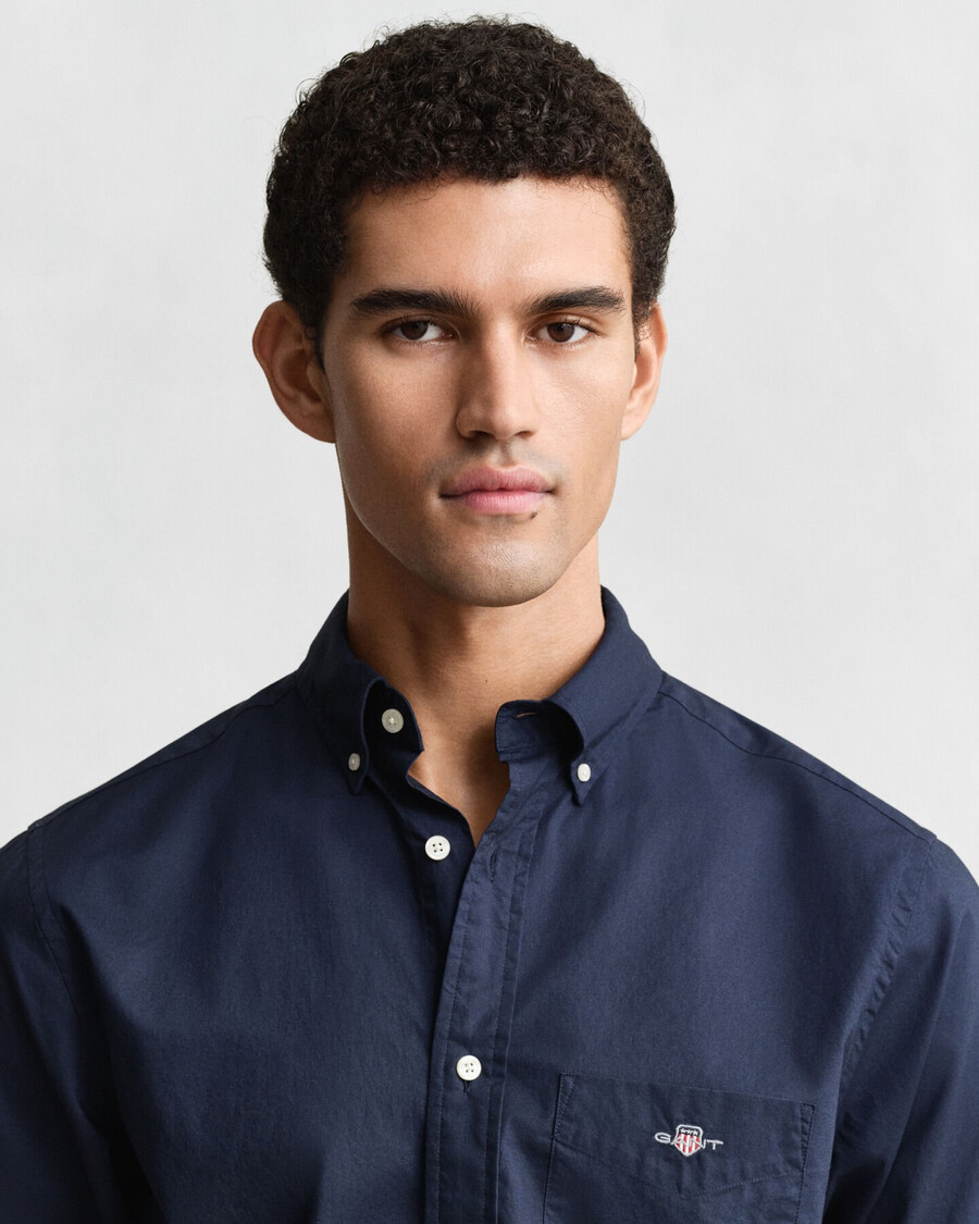 camicia classica in popeline vestibilità regolare - marina