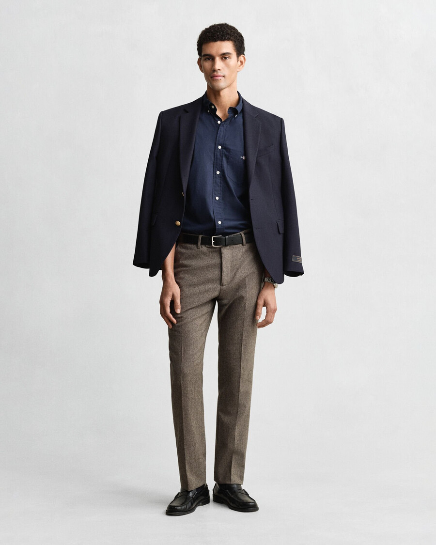 camicia classica in popeline vestibilità regolare - marina