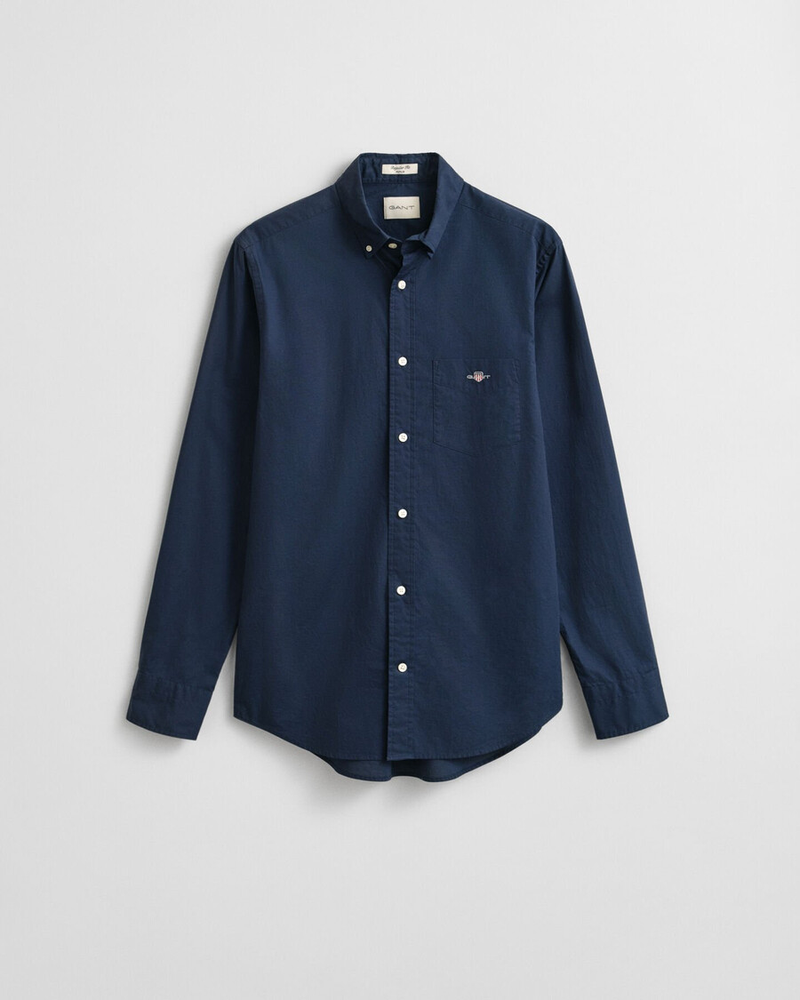 camicia classica in popeline vestibilità regolare - marina
