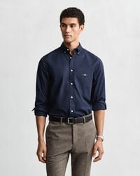 camicia classica in popeline vestibilità regolare - marina