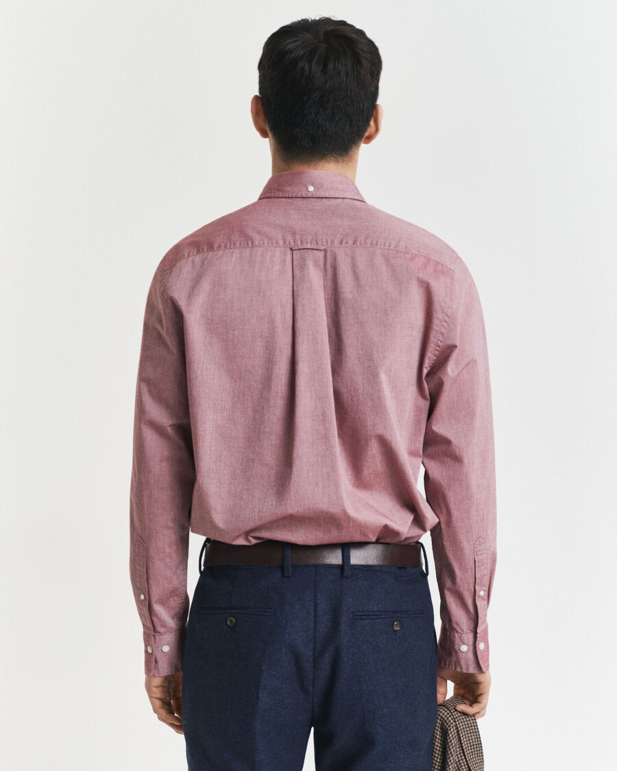 camicia in popeline classica vestibilità regolare - rosso melange