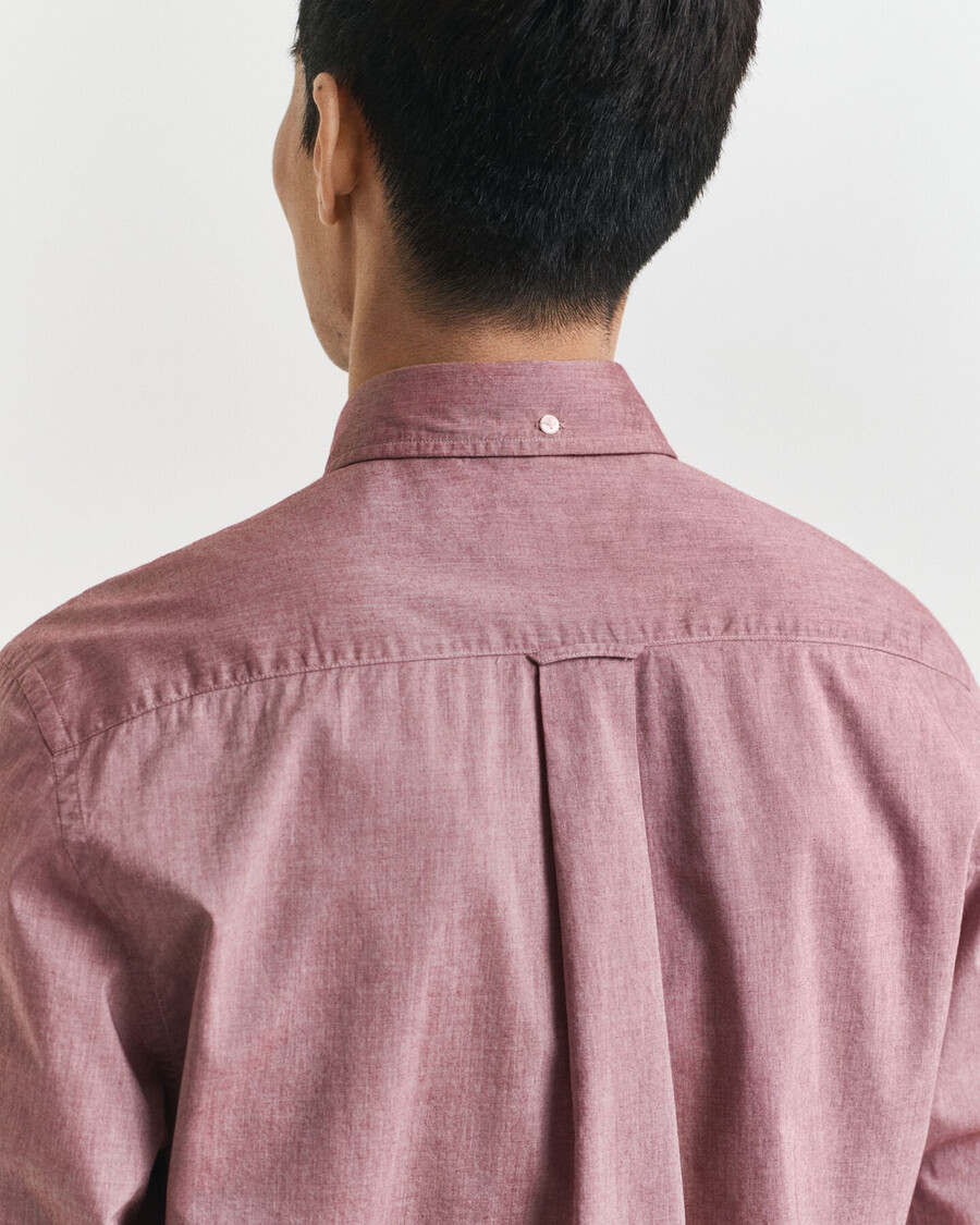 camicia in popeline classica vestibilità regolare - rosso melange