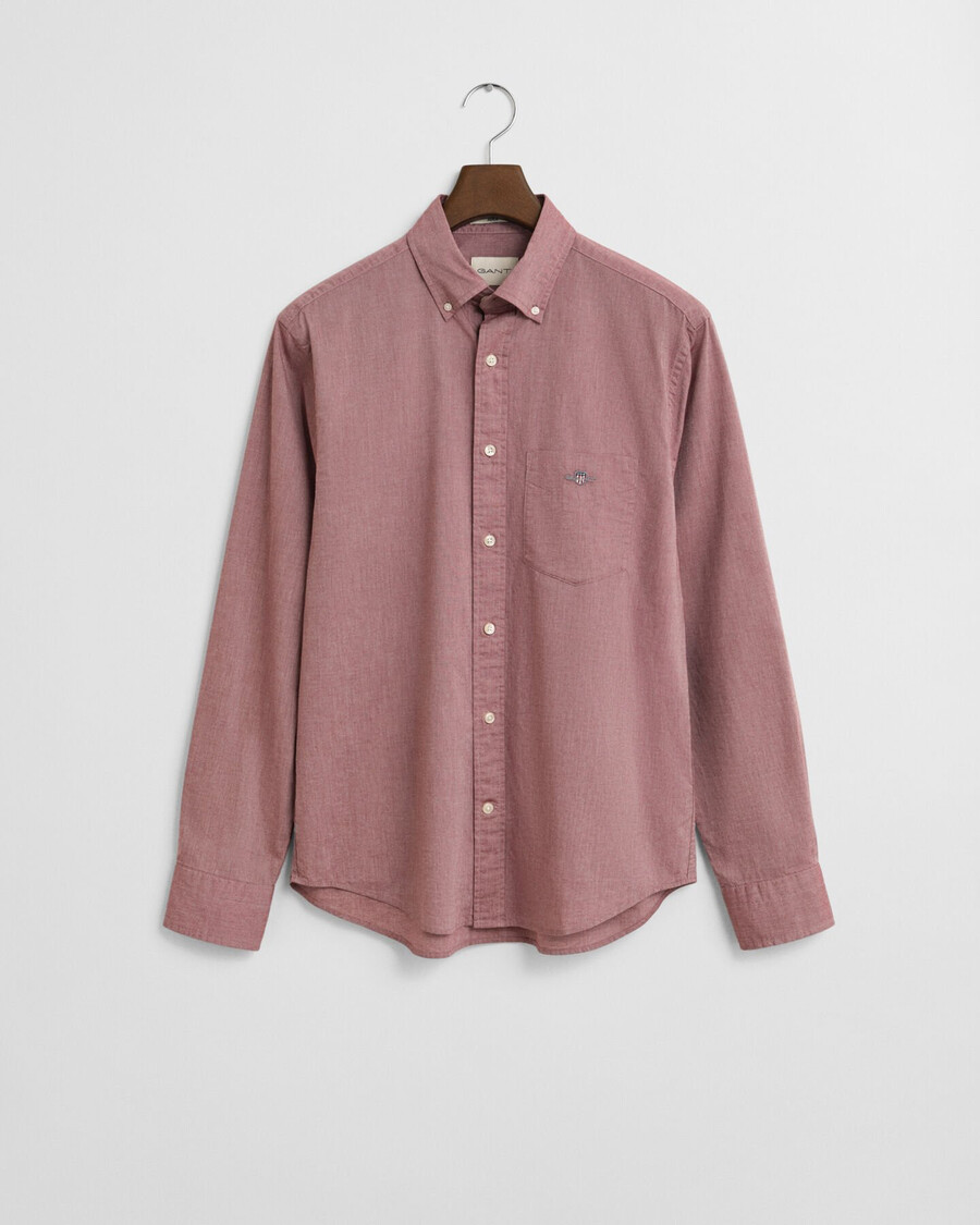 camicia in popeline classica vestibilità regolare - rosso melange