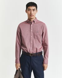 camicia in popeline classica vestibilità regolare - rosso melange