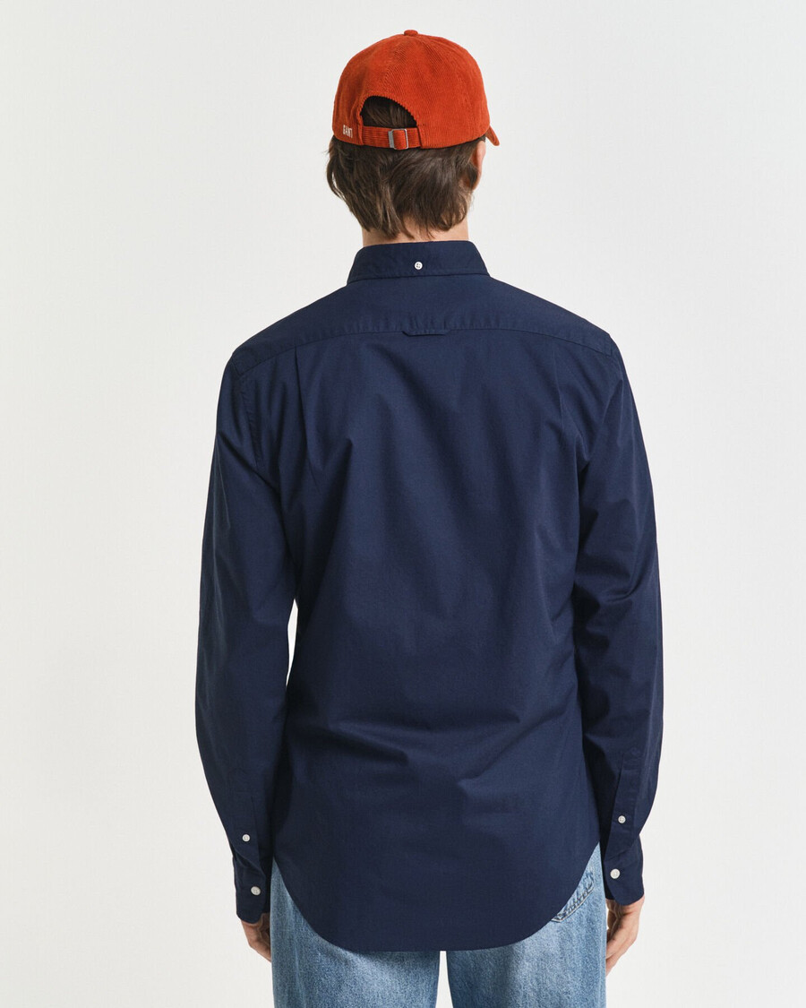 camicia classica in popeline slim fit - marina