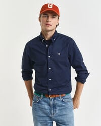 camicia classica in popeline slim fit - marina