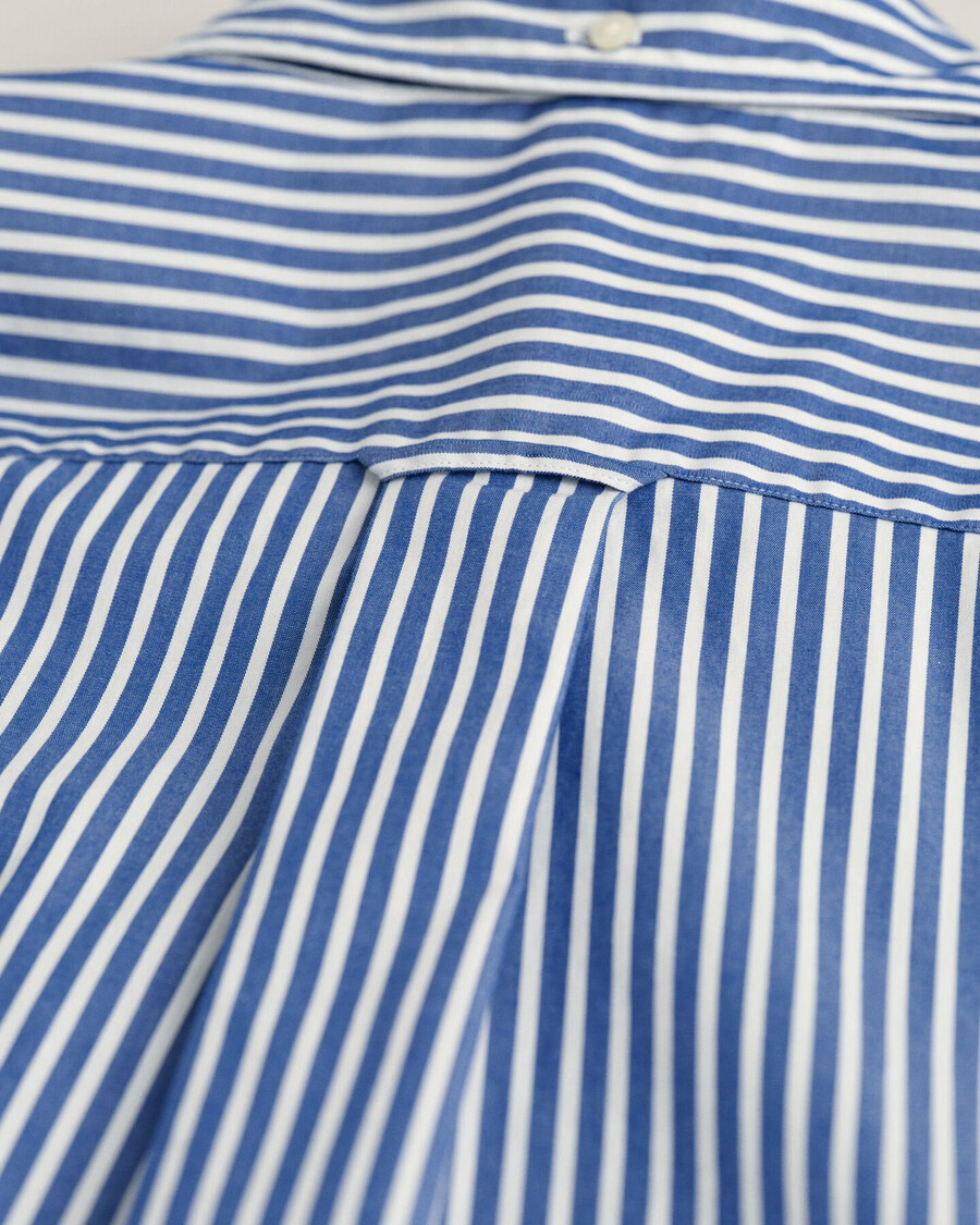 camicia in popeline a righe classiche vestibilità regolare - blu college