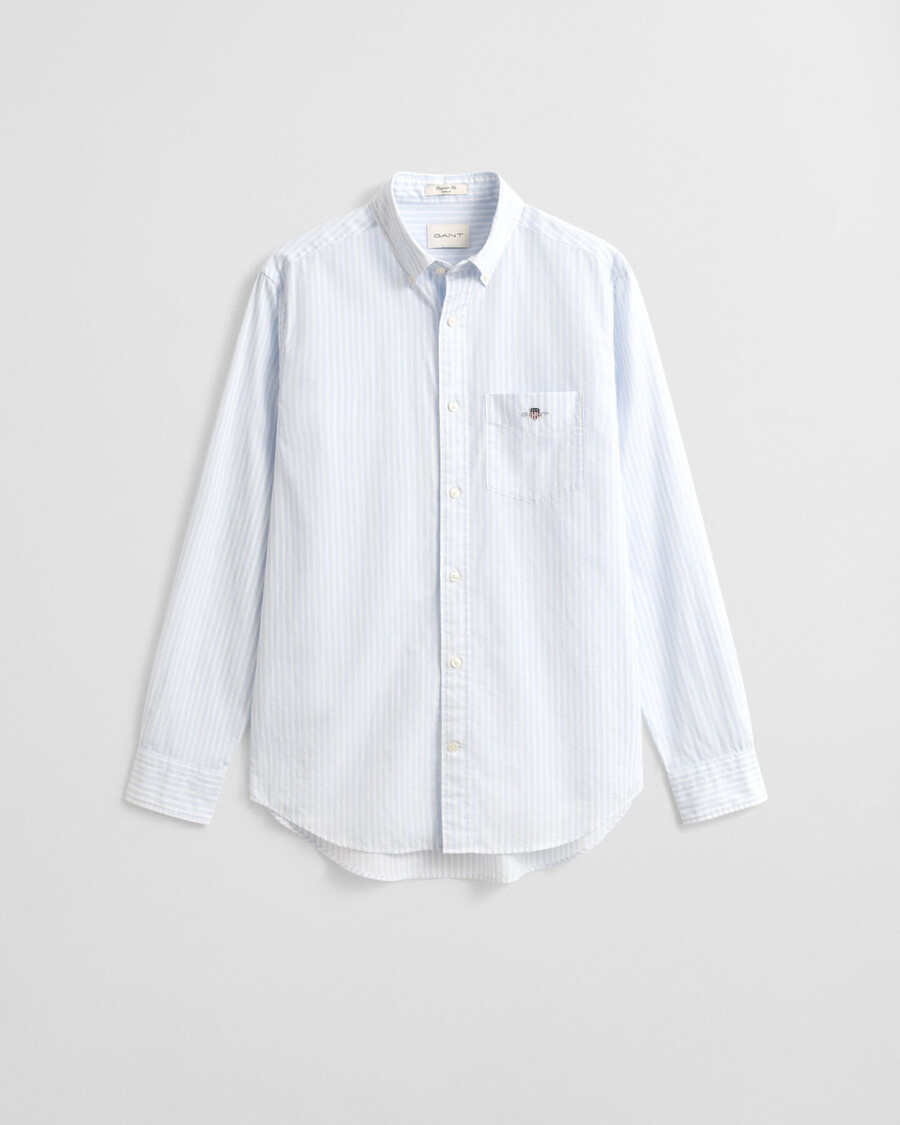 camicia in popeline a righe classiche vestibilità regolare - azzurro