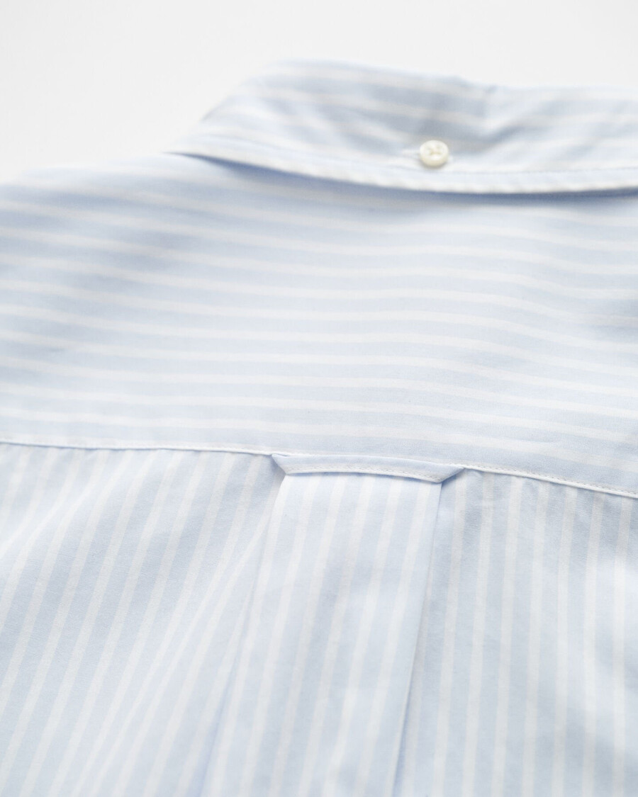 camicia in popeline a righe classiche vestibilità regolare - azzurro