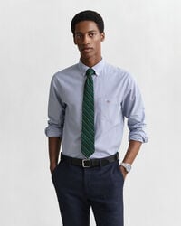 camicia in popeline a righe classiche vestibilità regolare - blu college