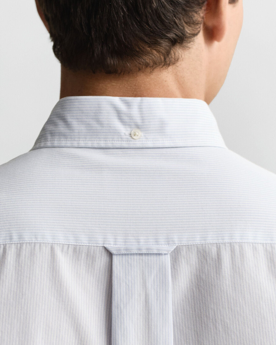 camicia in popeline a righe classiche vestibilità regolare - azzurro chiaro