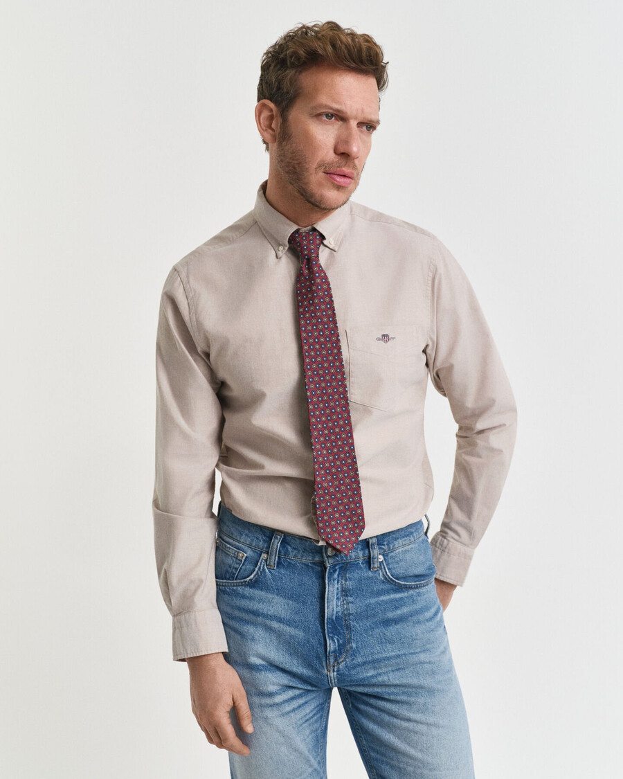 camicia oxford classica vestibilità regolare - cachi caldo